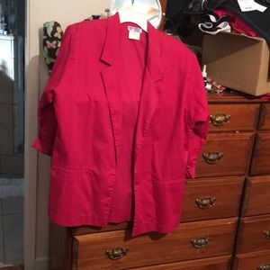 Hot pink linen jacket